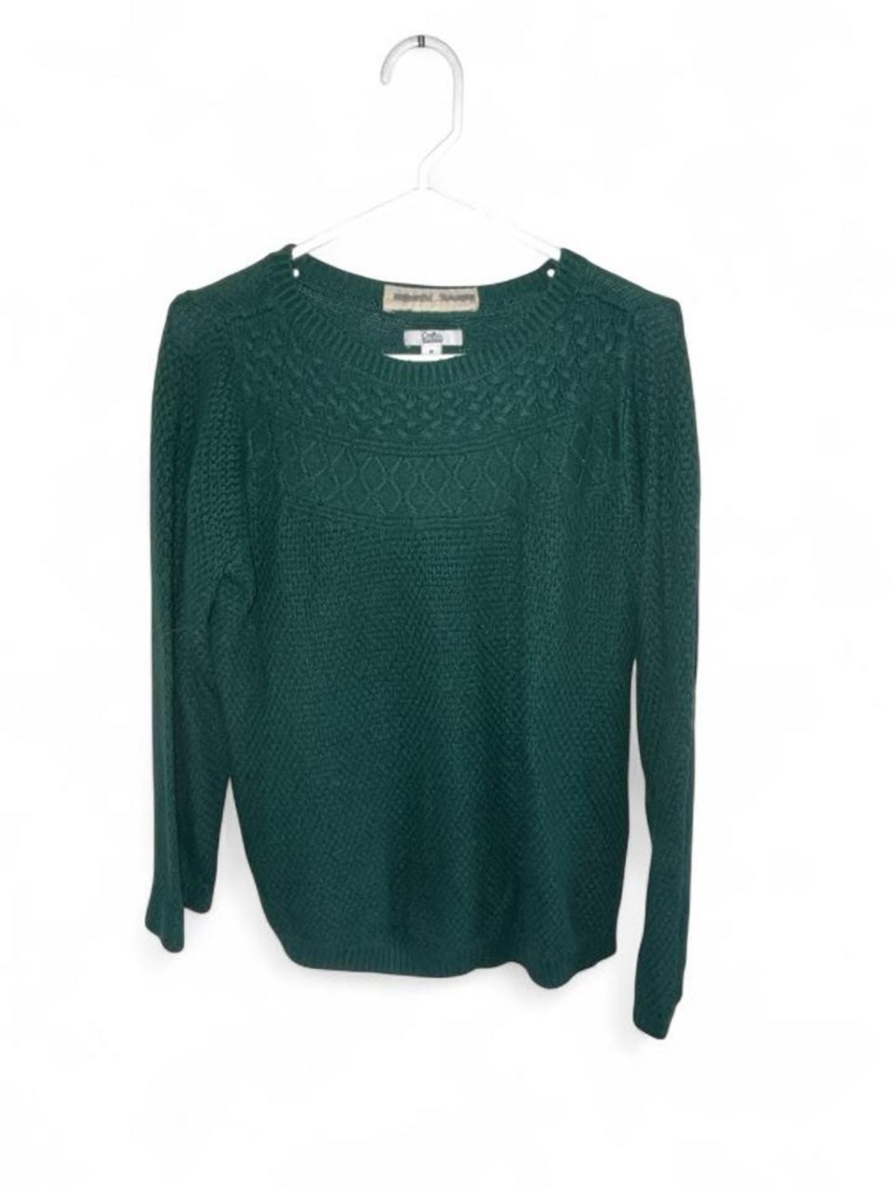 croft & barrow Forest Green Cable Knit Crewneck Sweater